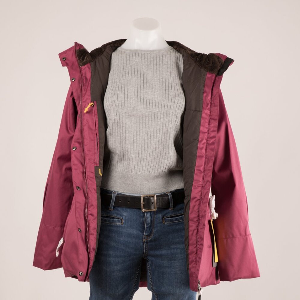 Lolé Burgundy Waterproof Hooded Parka Jacket – Size M - Picture 3 of 9